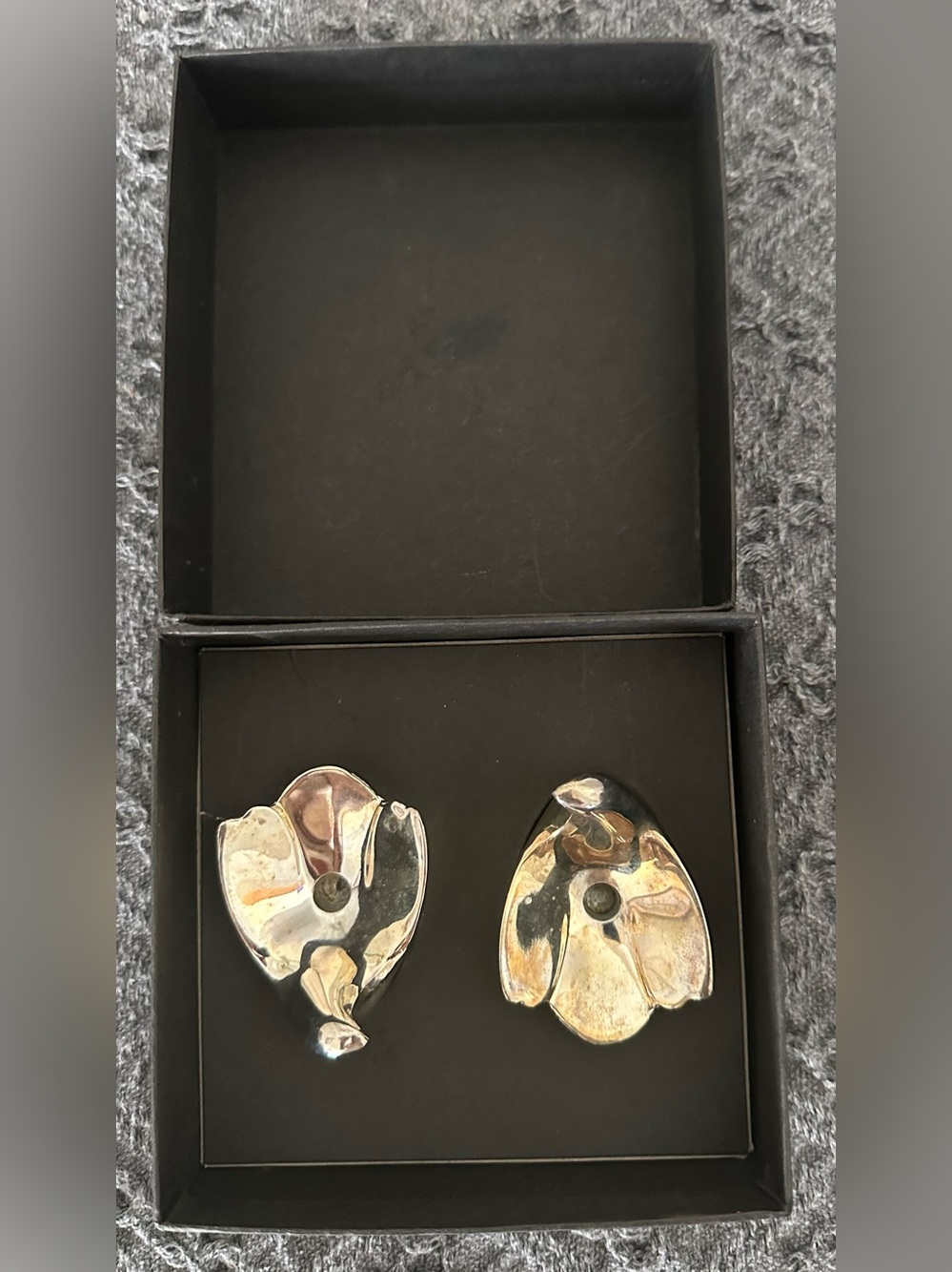 Used in box Dansk silver plate birds set of 2 taper candle holders Gunnar Cyren